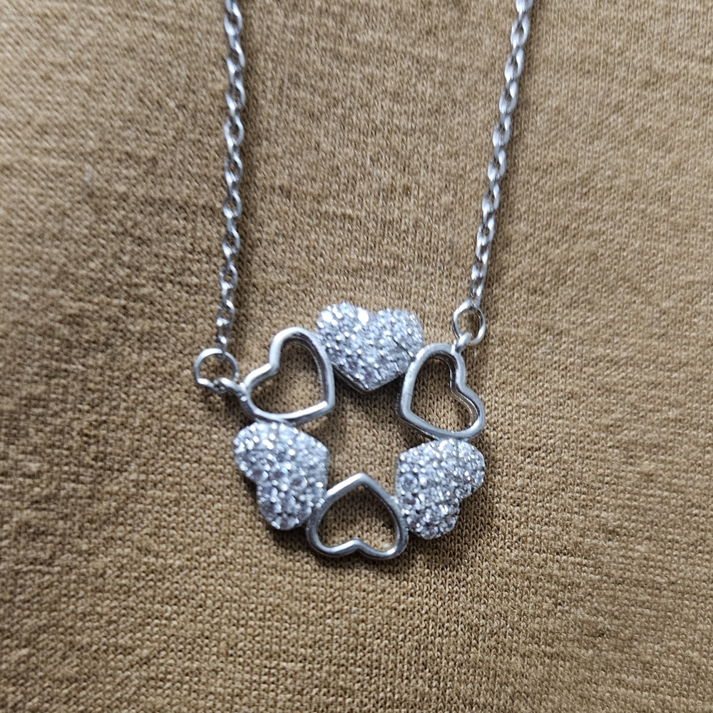 Elegant Silver Heart Necklace